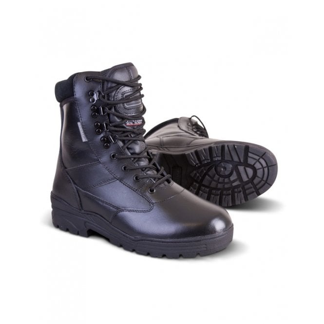Kombat UK Men's Leather Patrol Boots – Black, 3M Thinsulate Lined, Steel Shank, Women's Size 10