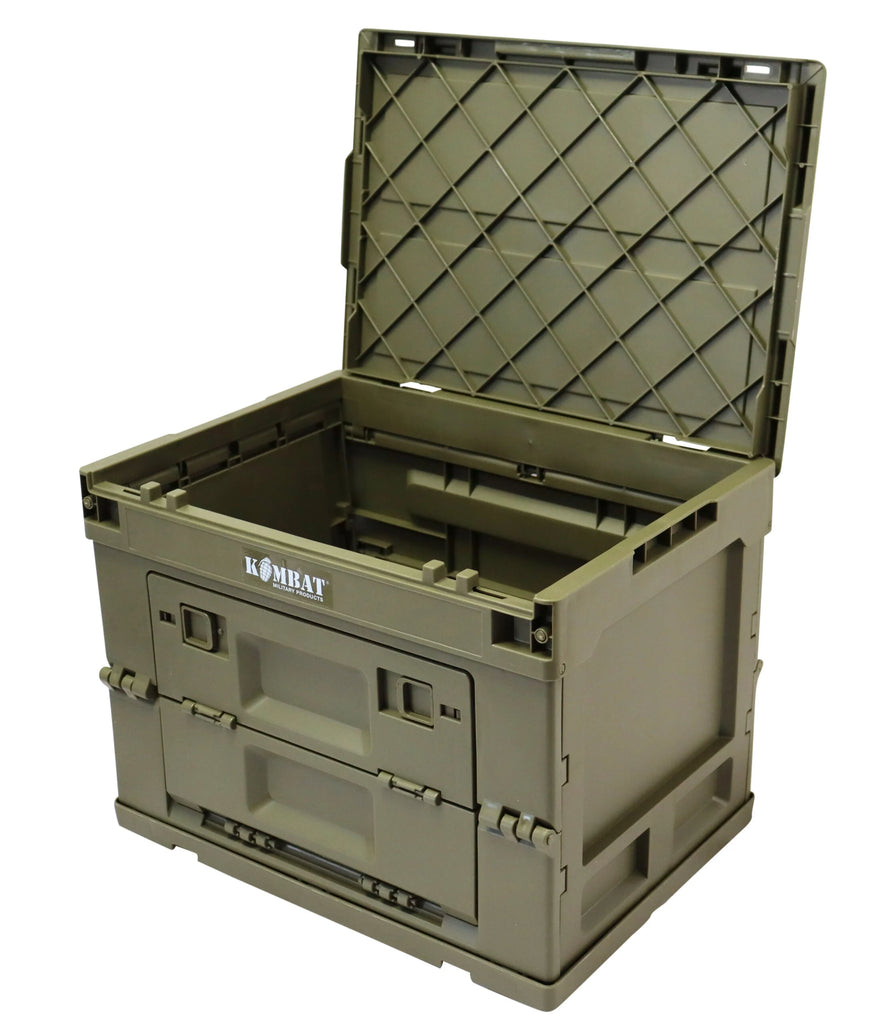 MILITARY　BOX Kombat Military Folding Storage Box – Stackable, Locking Design
