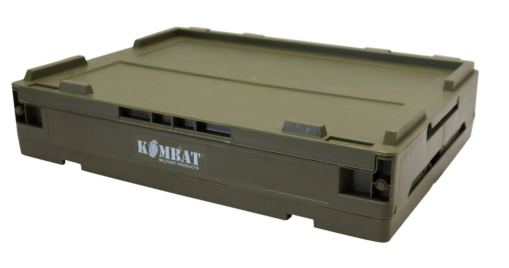 Kombat Military Folding Storage Box – Stackable, Locking Design
